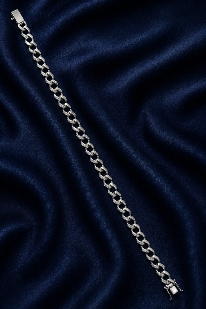 925 Sterling Silver Classic Chain Bracelet for Men