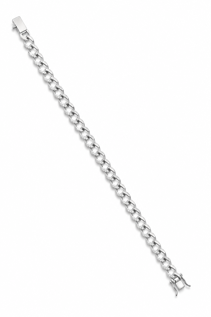 925 Sterling Silver Classic Chain Bracelet for Men