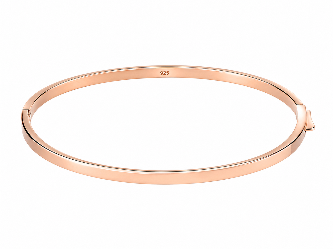 925 Sterling Silver Rose Gold Women's Kada