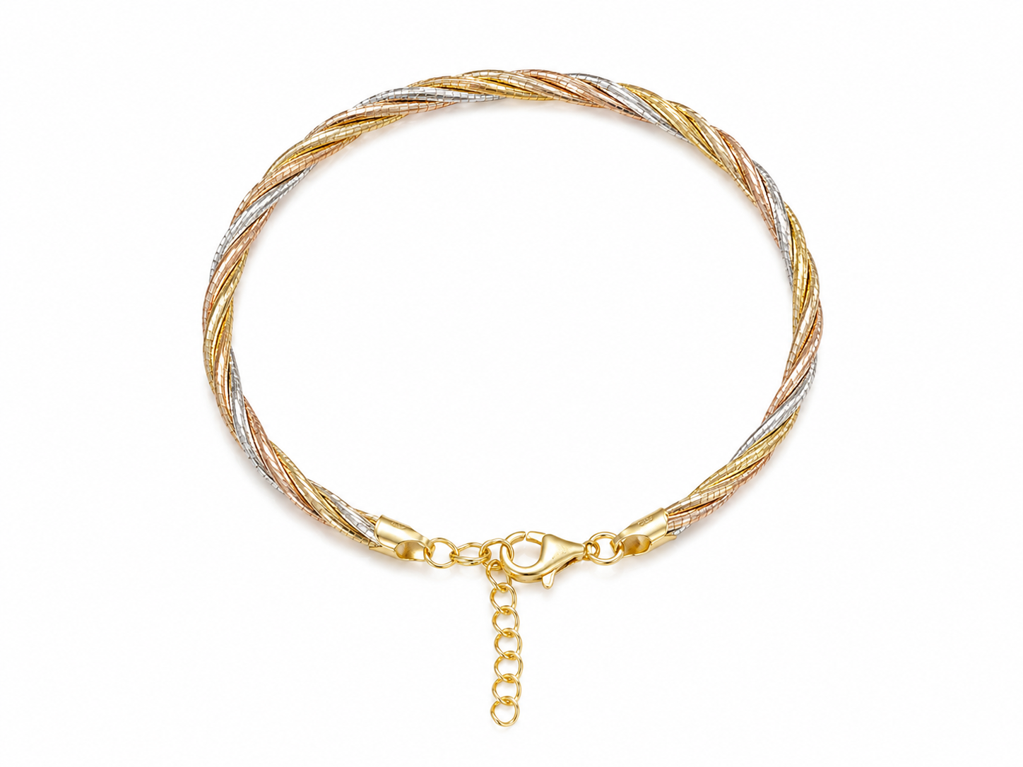 925 Sterling Silver Rose Gold Women's Kada