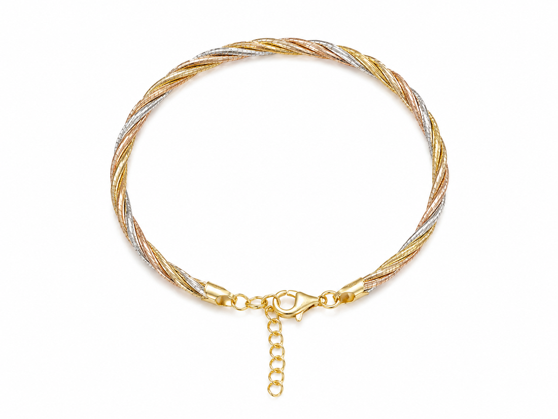 925 Sterling Silver Rose Gold Women's Kada