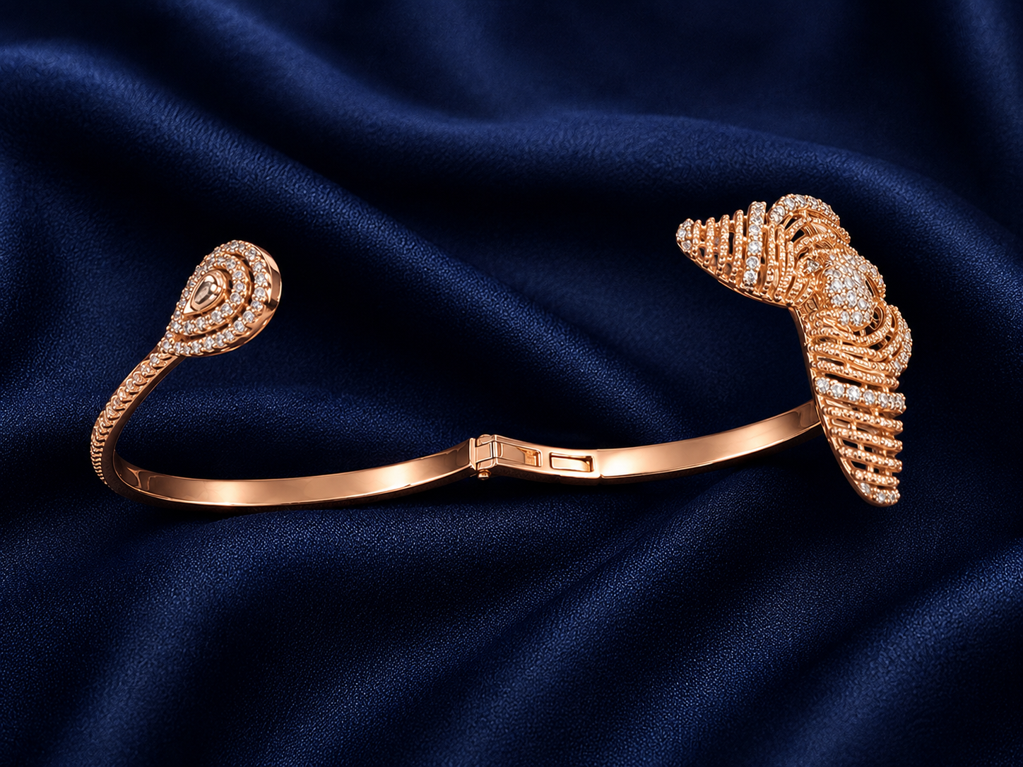 925 Sterling Silver Rose Gold Women's Kada