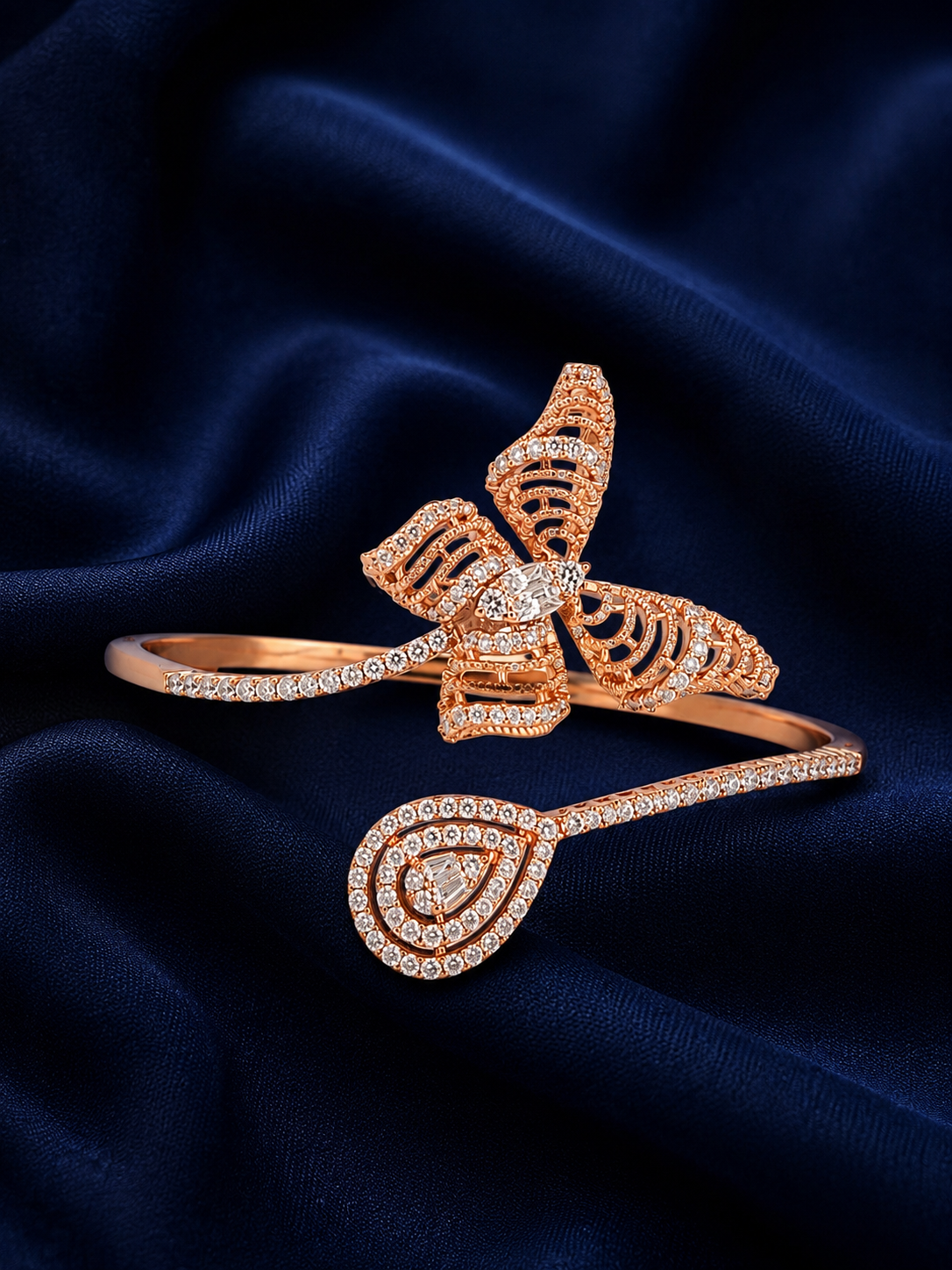 925 Sterling Silver Rose Gold Women's Kada
