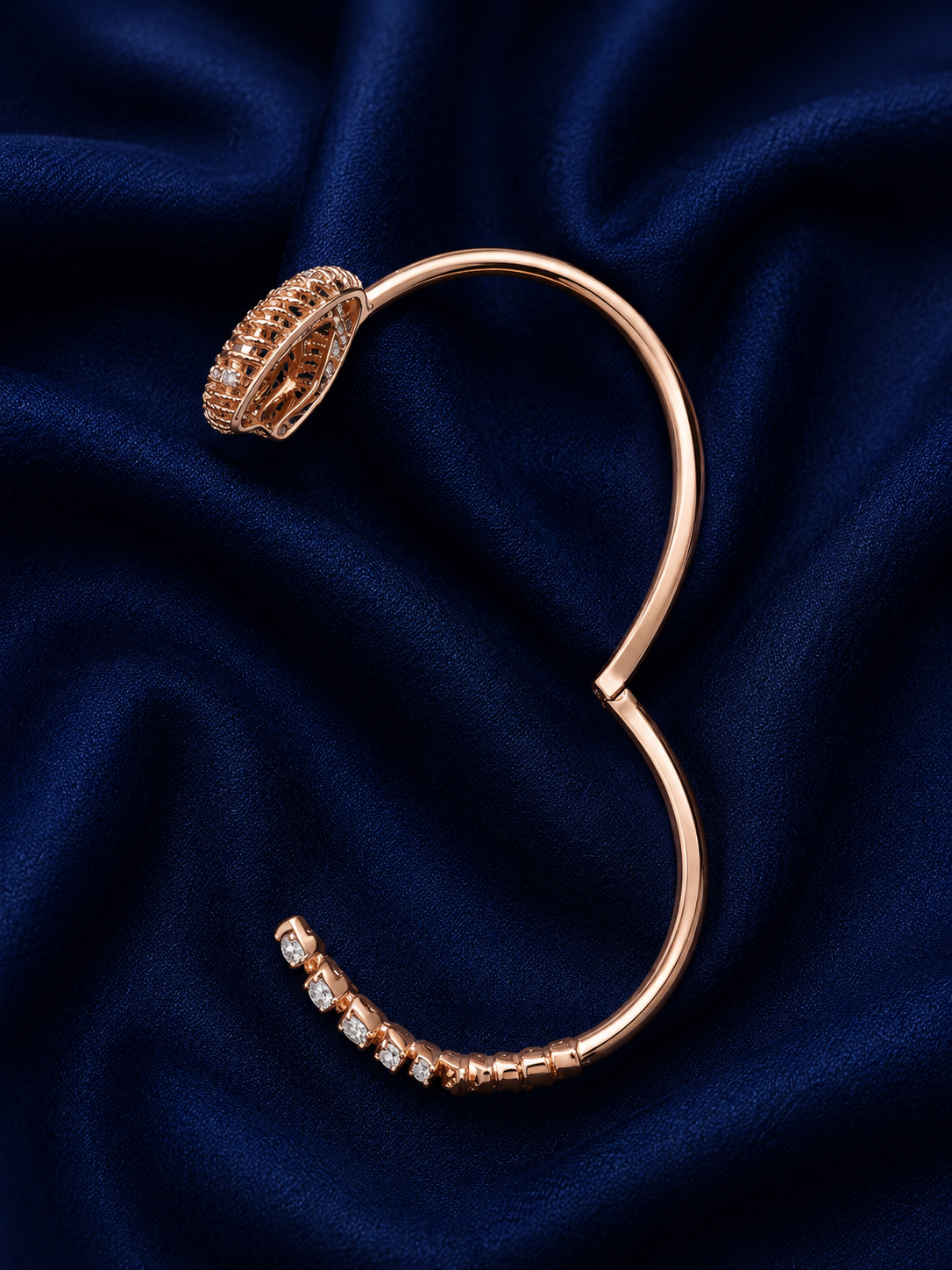 925 Sterling Silver Rose Gold Women's Kada