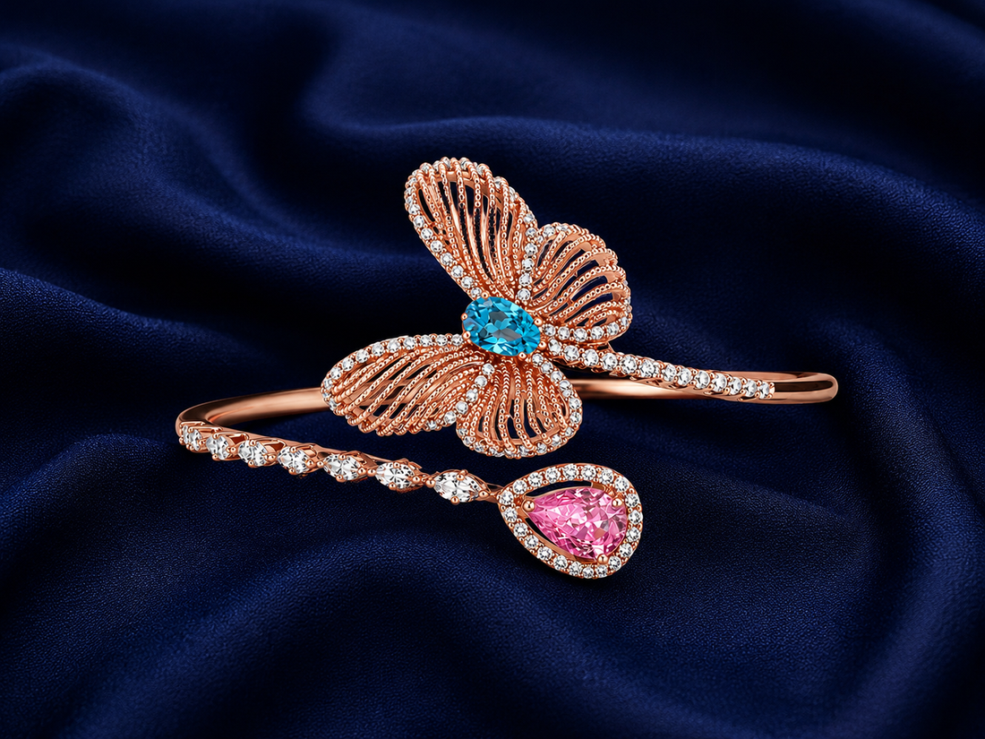 925 Sterling Silver Rose Gold Women's Kada