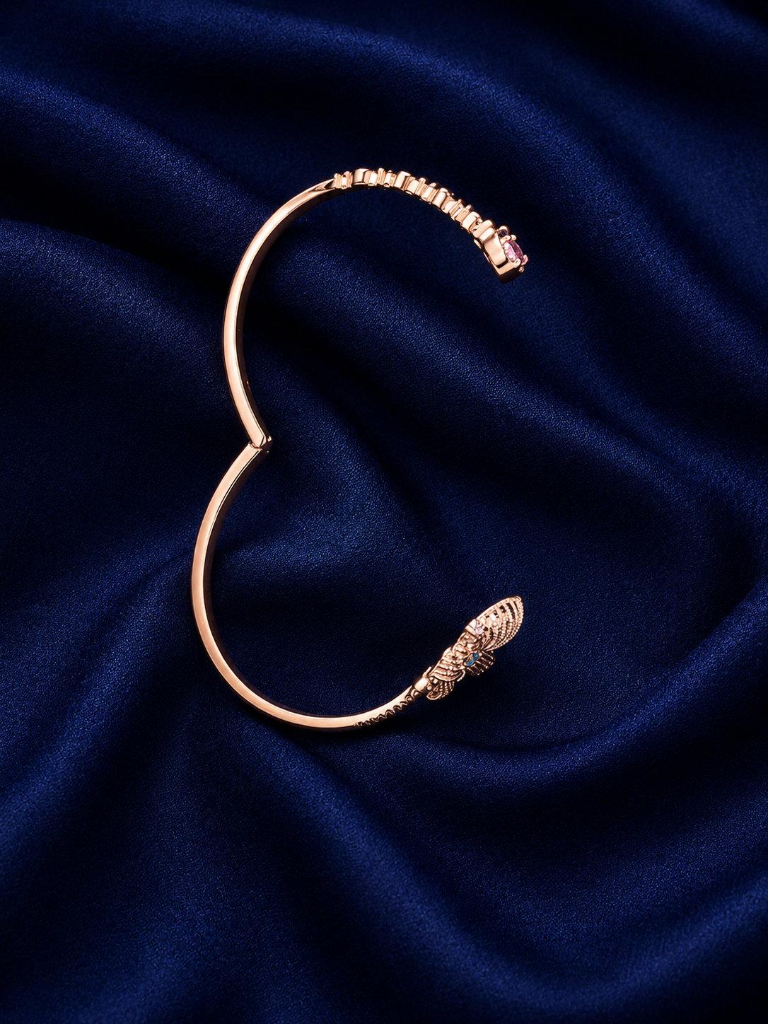 925 Sterling Silver Rose Gold Women's Kada