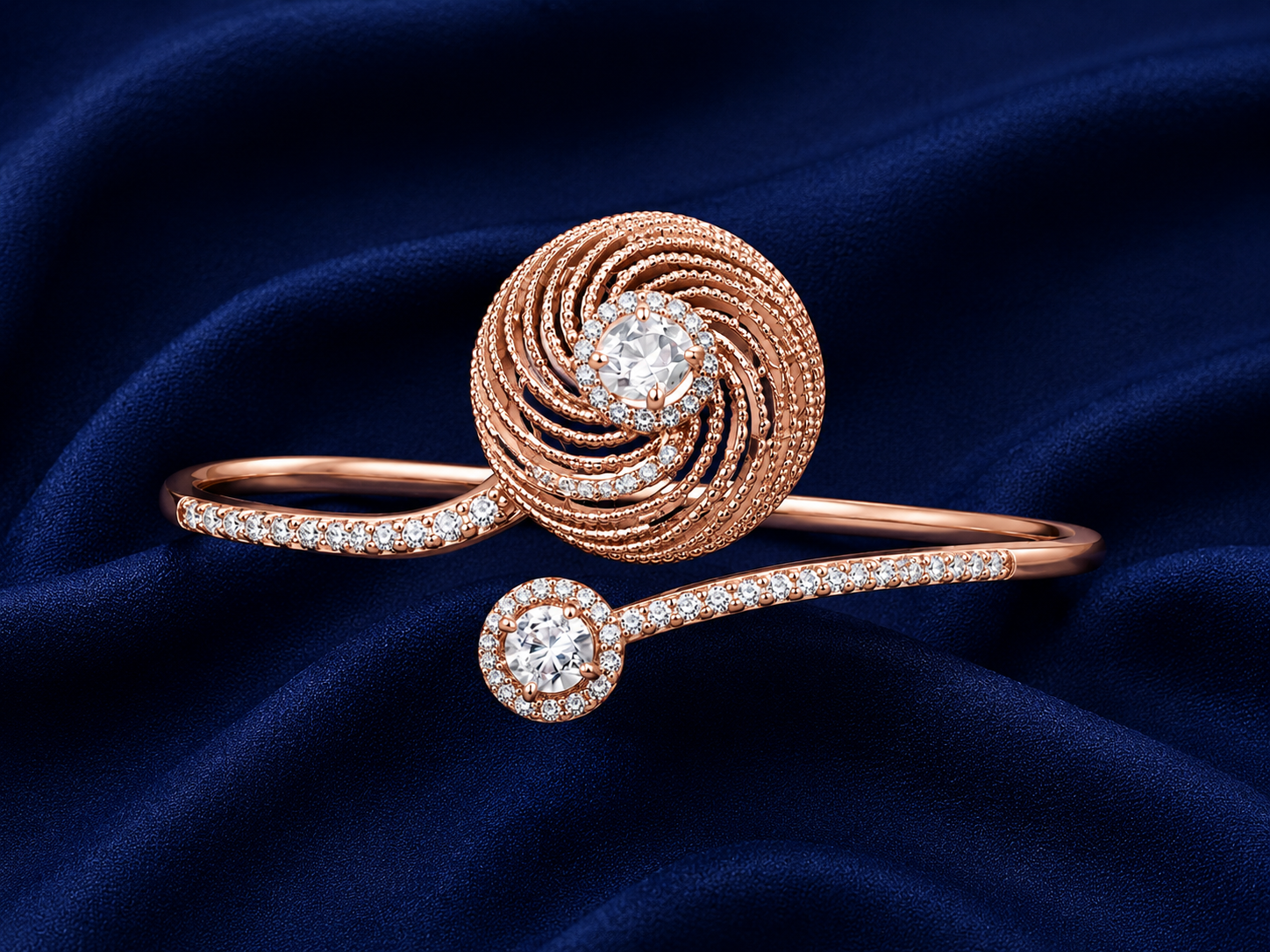 925 Sterling Silver Rose Gold Women's Kada