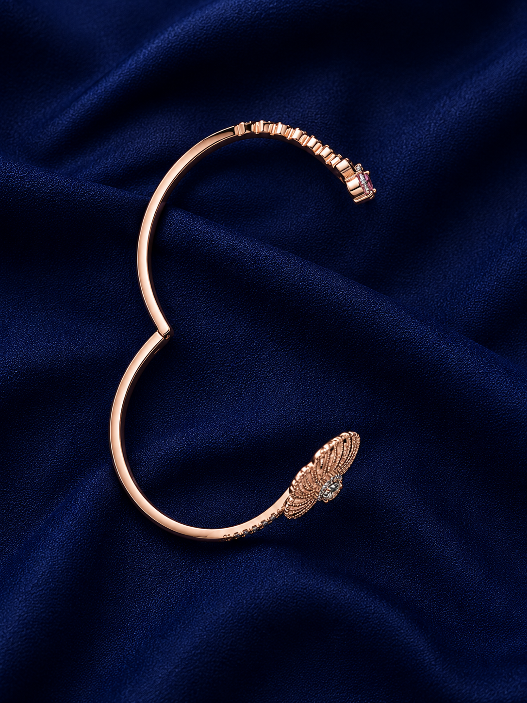 925 Sterling Silver Rose Gold Women's Kada