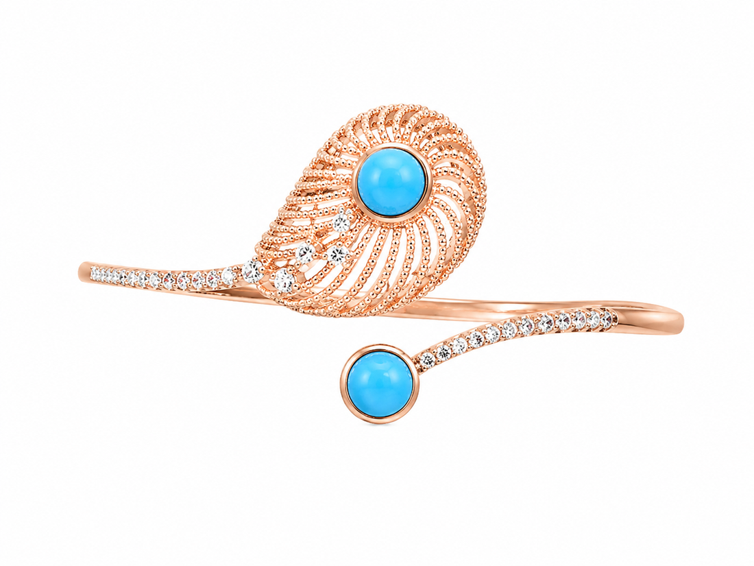 925 Sterling Silver Rose Gold Women's Kada
