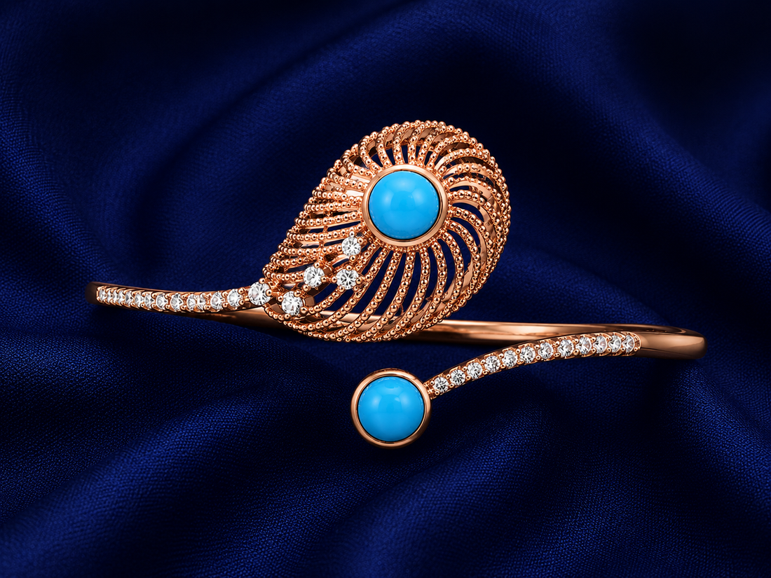 925 Sterling Silver Rose Gold Women's Kada