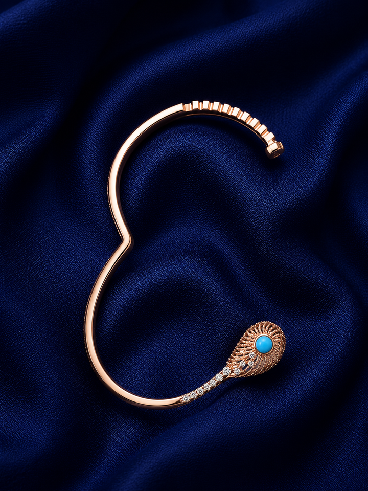 925 Sterling Silver Rose Gold Women's Kada
