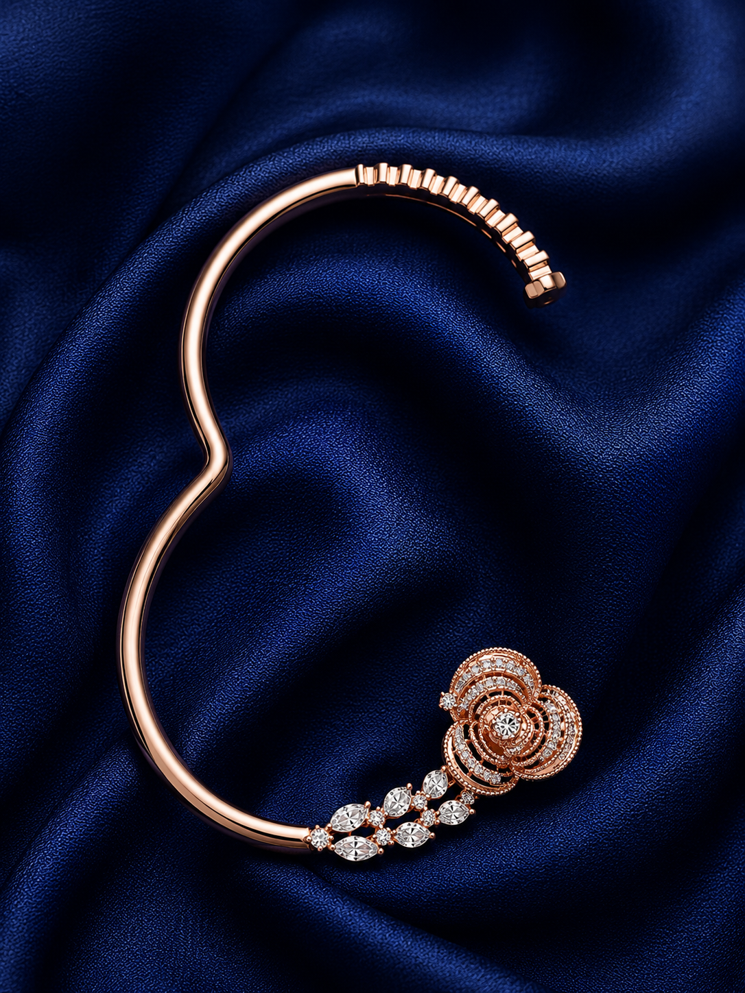 925 Sterling Silver Rose Gold Women's Kada