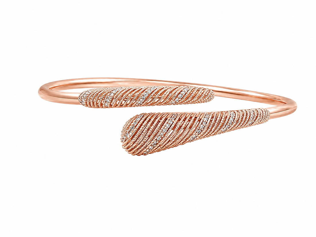 925 Sterling Silver Rose Gold Women's Kada