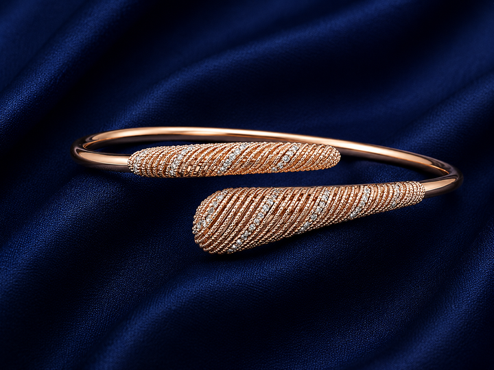 925 Sterling Silver Rose Gold Women's Kada