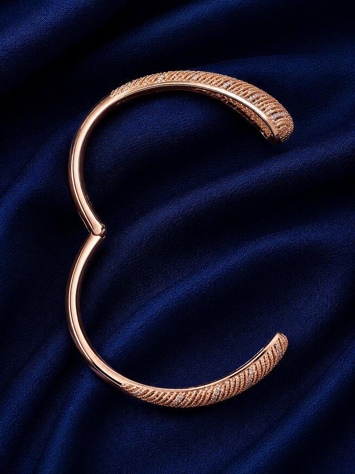 925 Sterling Silver Rose Gold Women's Kada