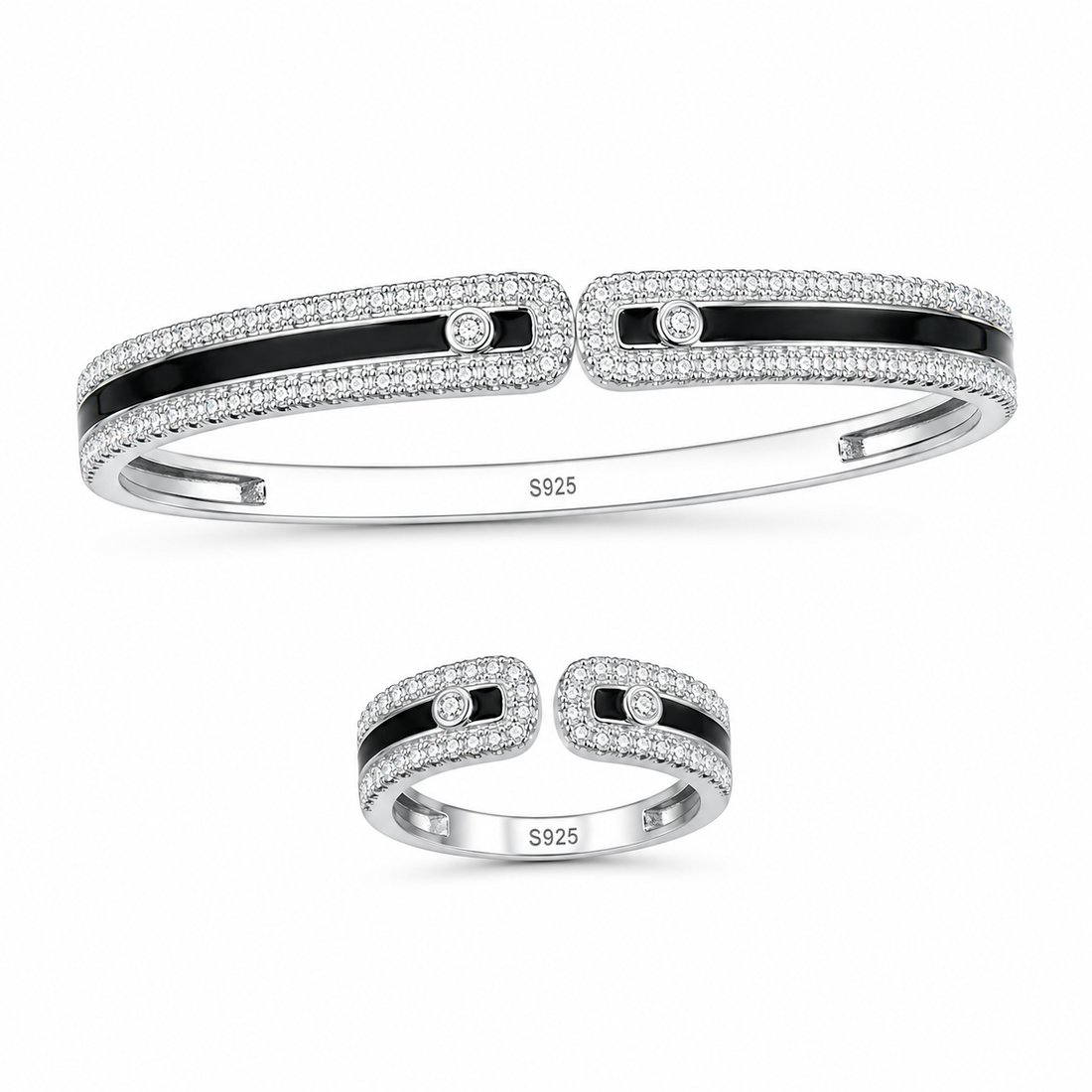 925 Sterling Silver Women's Kada with Ring