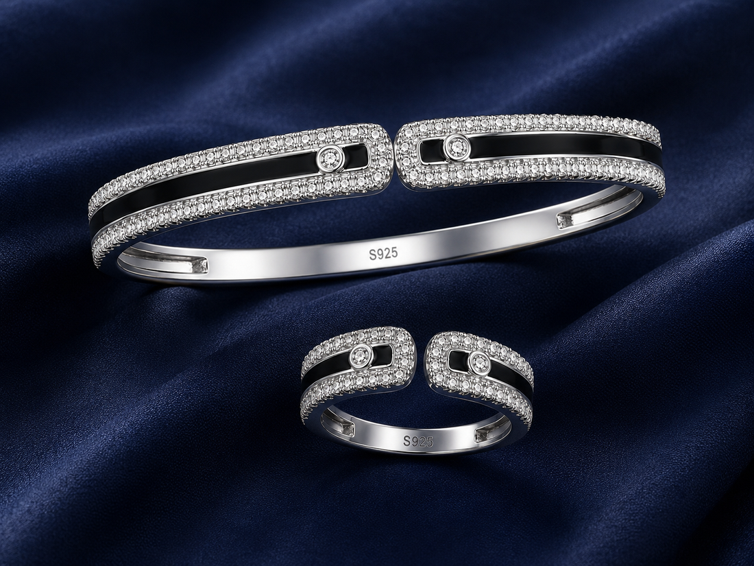 925 Sterling Silver Women's Kada with Ring