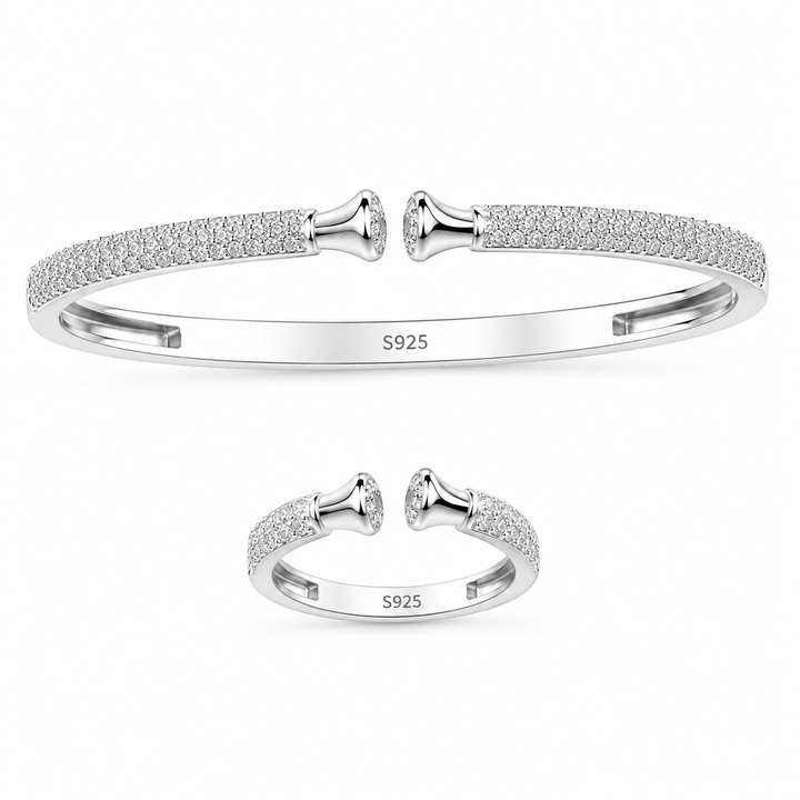 925 Sterling Silver Women's Kada with Ring