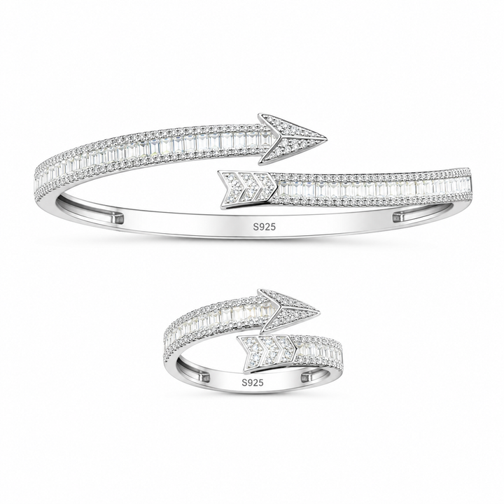925 Sterling Silver Women's Kada with Ring