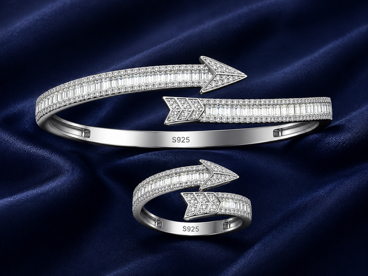 925 Sterling Silver Women's Kada with Ring