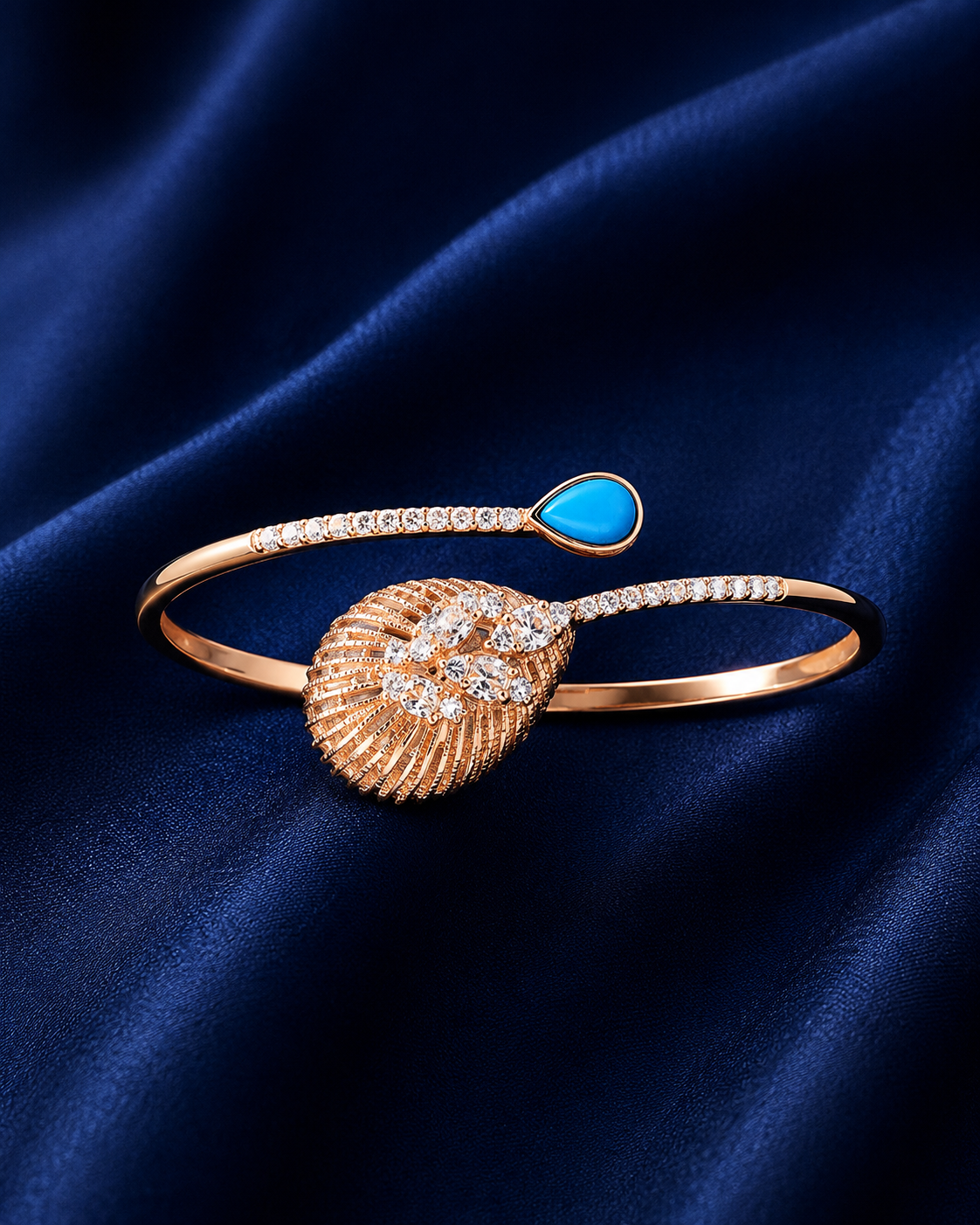 925 Sterling Silver Rose Gold Women's Kada