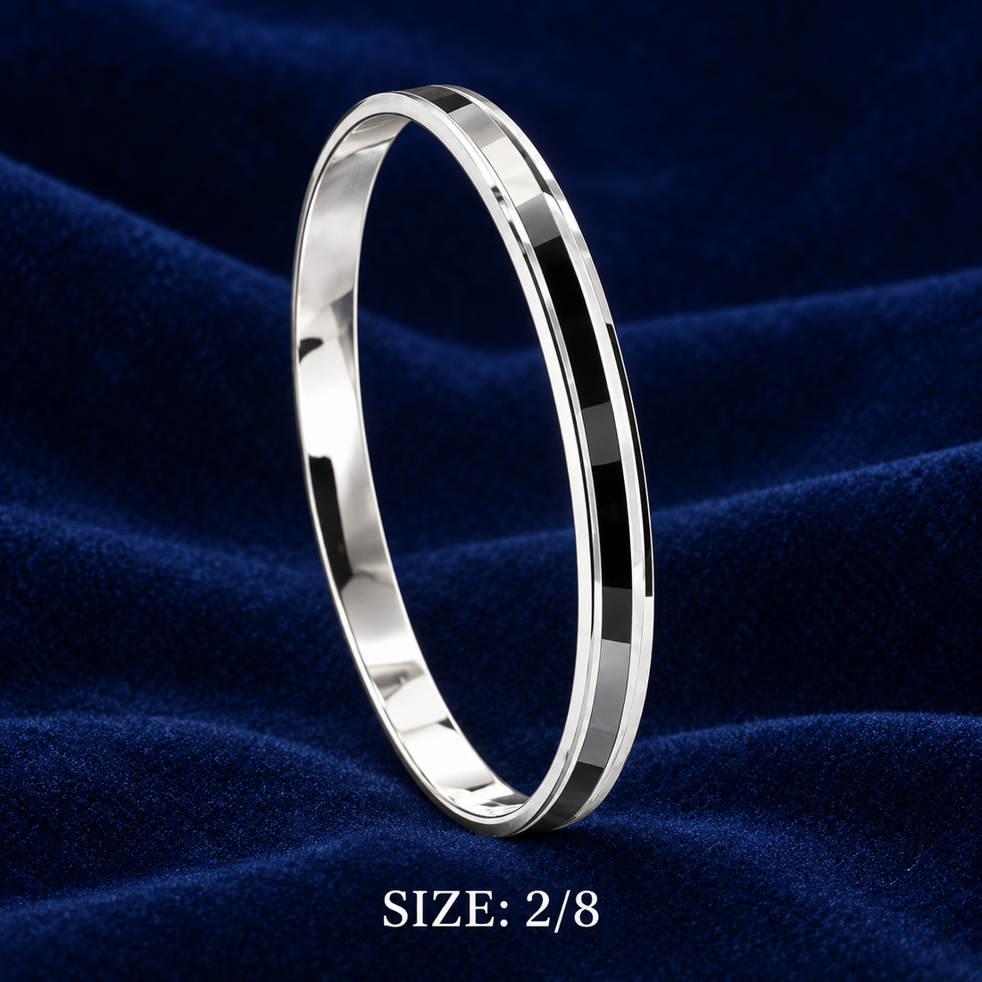 925 Sterling Silver Men's Plain Punjabi Kada - Size 2/8 - Image 3
