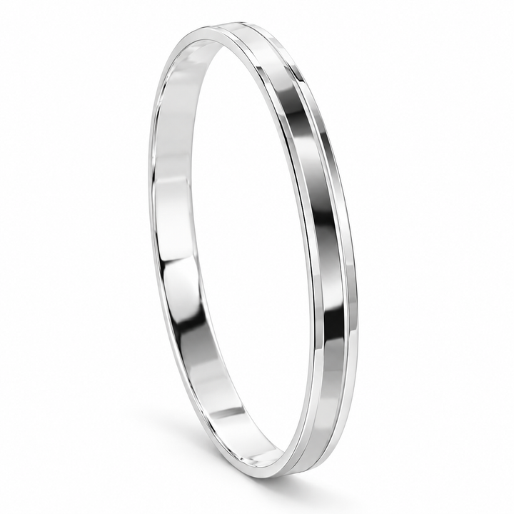 925 Sterling Silver Men's Plain Punjabi Kada - Size 2/6 - Image 1