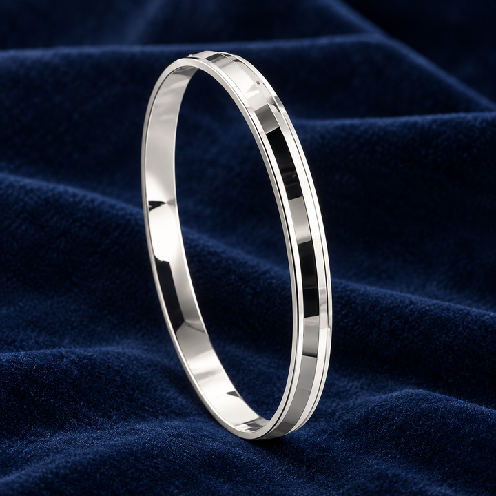 925 Sterling Silver Men's Plain Punjabi Kada - Size 2/6 - Image 2