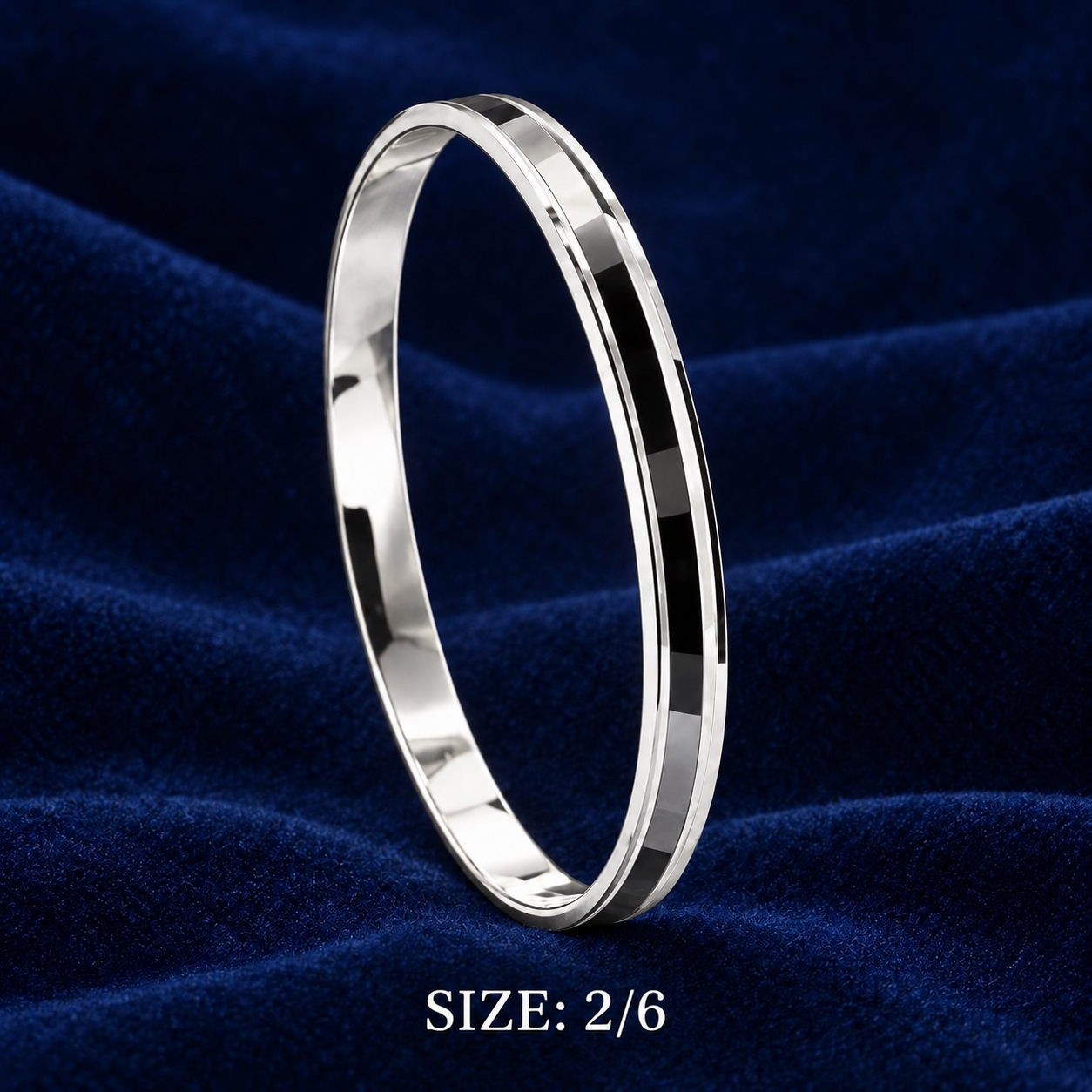 925 Sterling Silver Men's Plain Punjabi Kada - Size 2/6 - Image 3