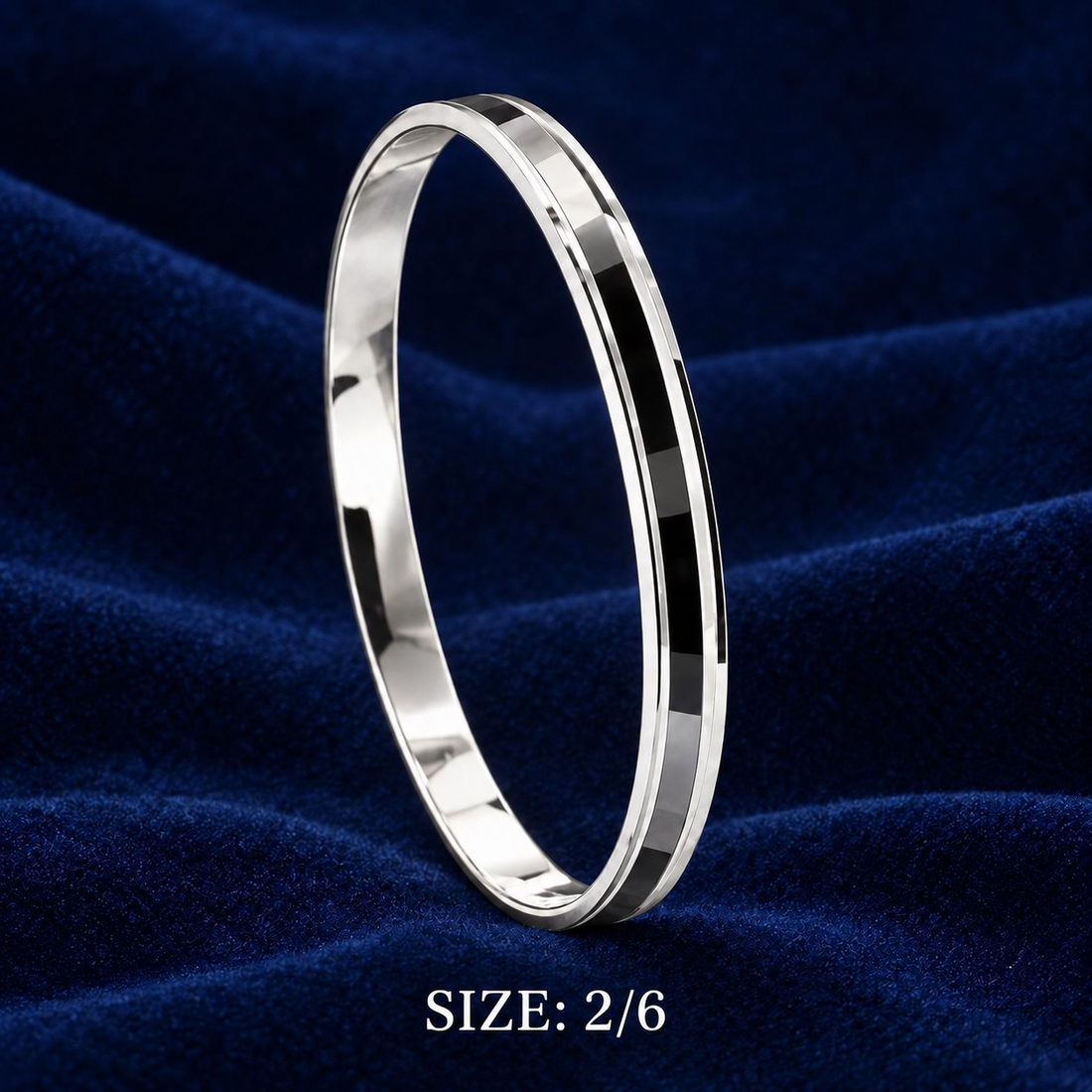 925 Sterling Silver Men's Plain Punjabi Kada - Size 2/6 - Image 3