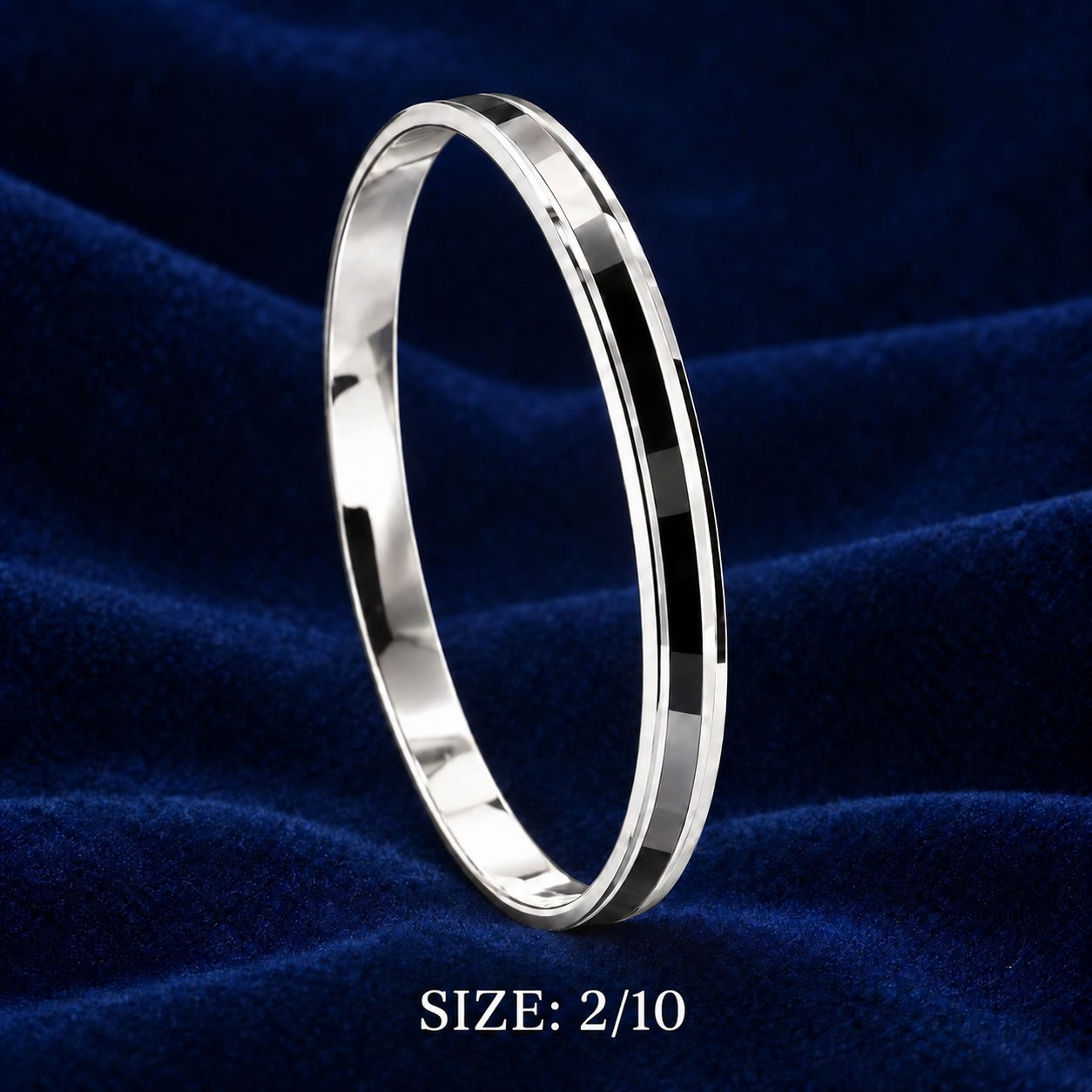 925 Sterling Silver Men's Plain Punjabi Kada - Size 2/10 - Image 3