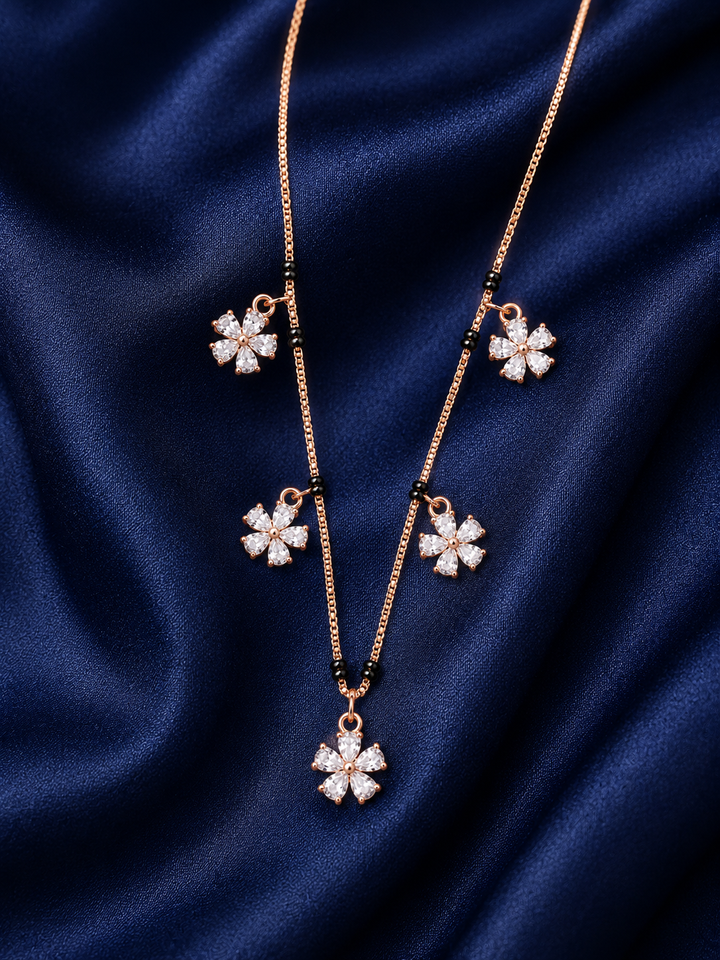 925 Sterling Silver Mangalsutra for Women - Rose Gold Finish - image 2