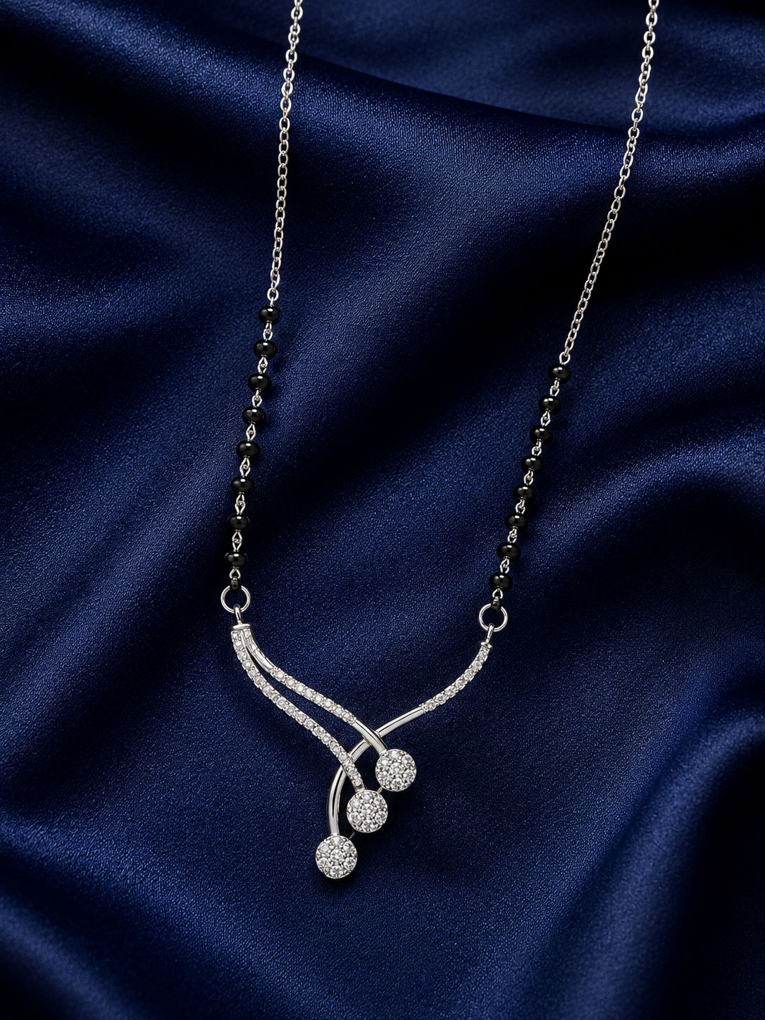 925 Sterling Silver Mangalsutra for Women - Silver Finish - image 1