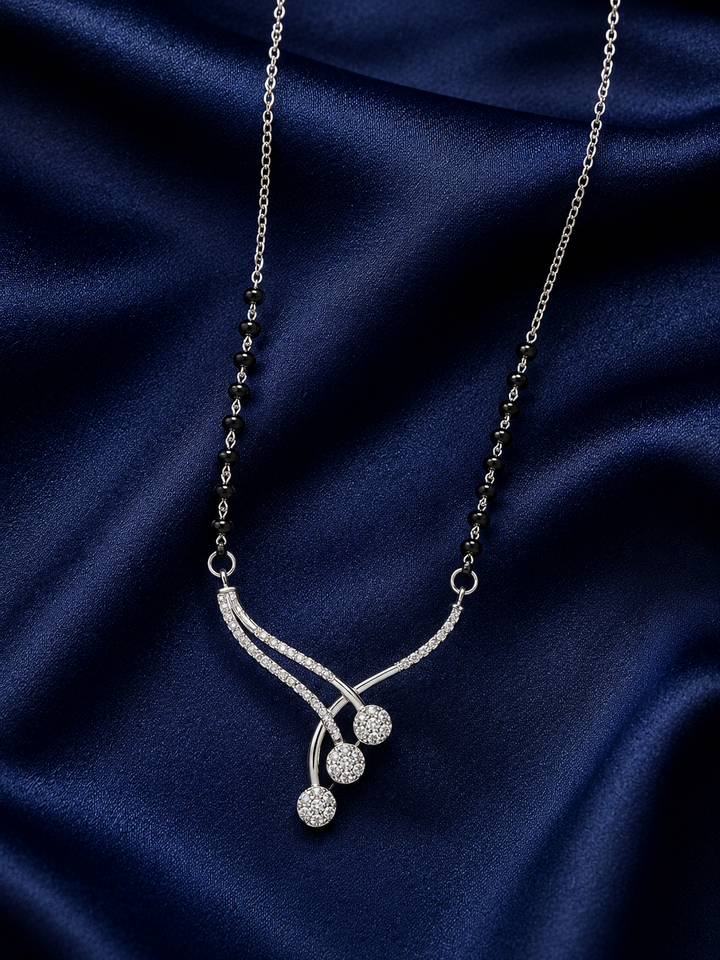 925 Sterling Silver Mangalsutra for Women - Silver Finish - image 1