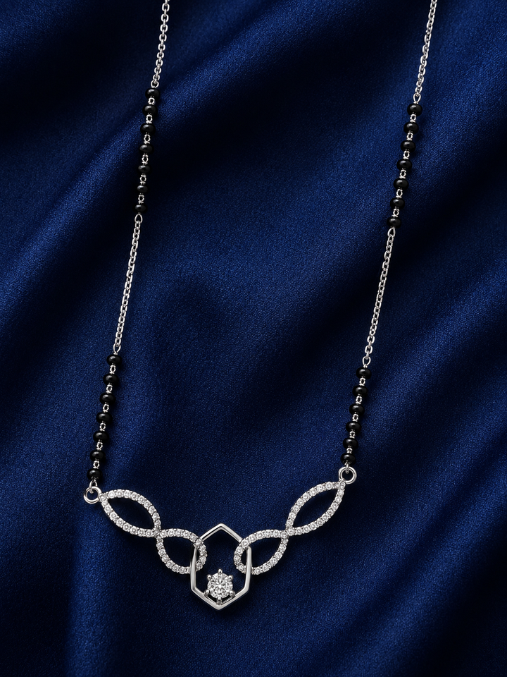 925 Sterling Silver Mangalsutra for Women - Silver Finish - image 1
