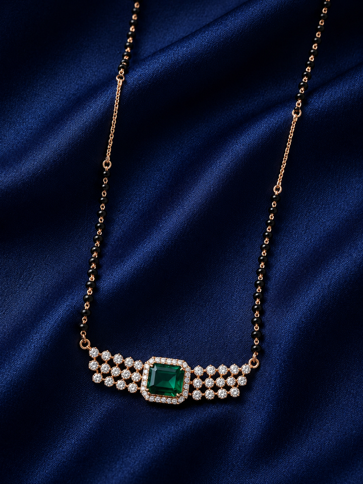 925 Sterling Silver Mangalsutra for Women - Rose Gold Finish - image 1