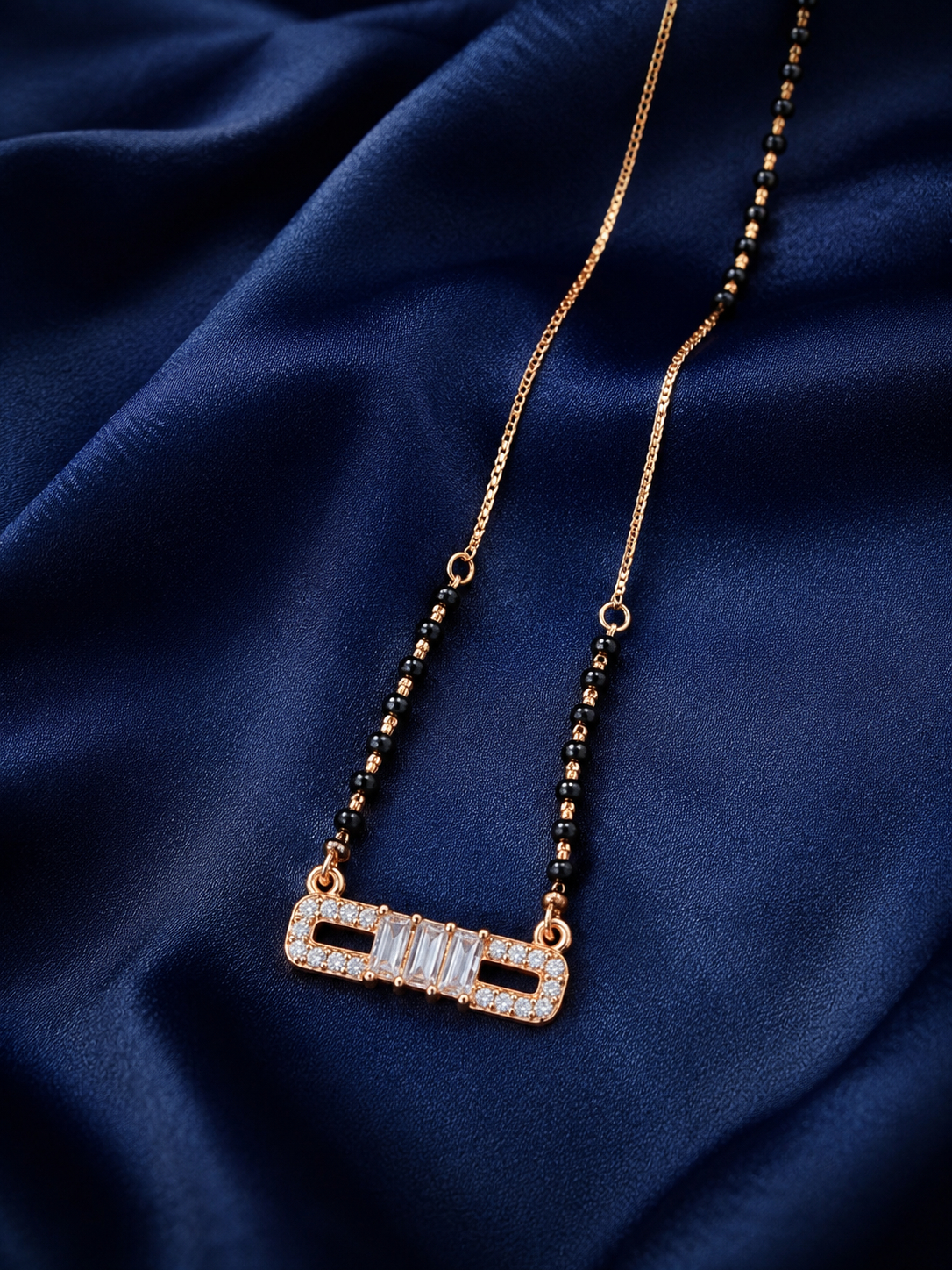 925 Sterling Silver Mangalsutra for Women - Rose Gold Finish - image 1