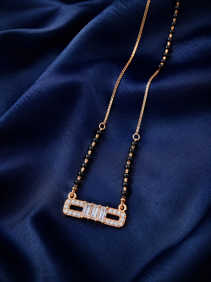 925 Sterling Silver Mangalsutra for Women - Rose Gold Finish - image 1