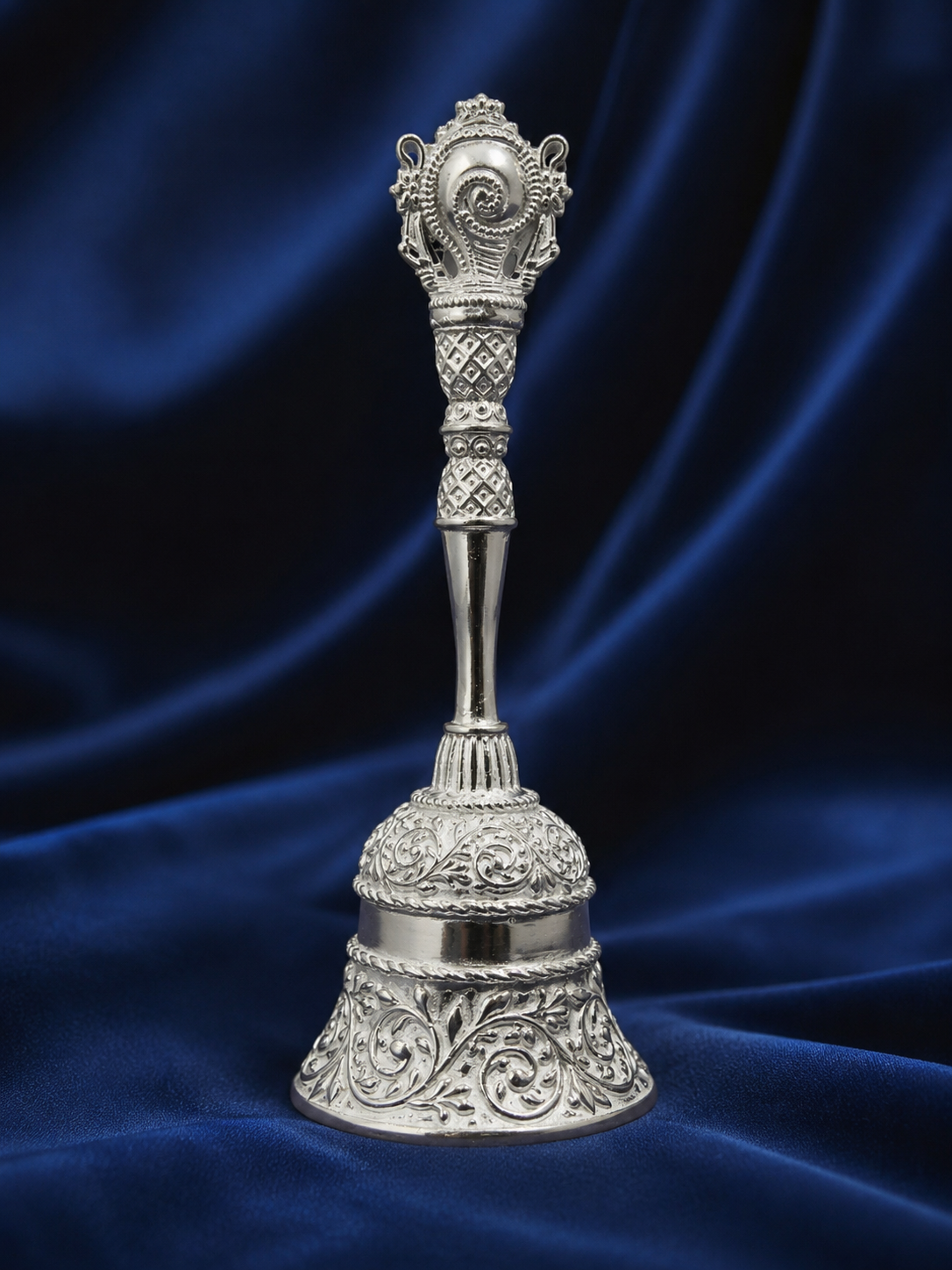 925 Sterling Silver Ornate Pooja Bell - image 1
