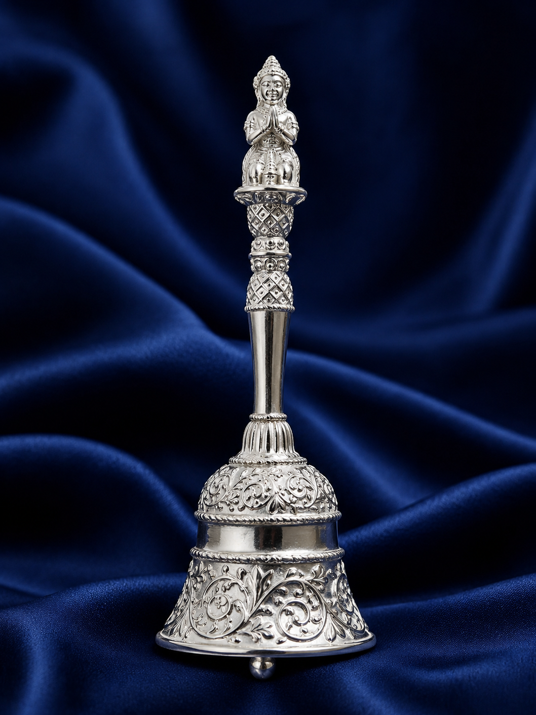 925 Sterling Silver Compact Pooja Bell - image 1