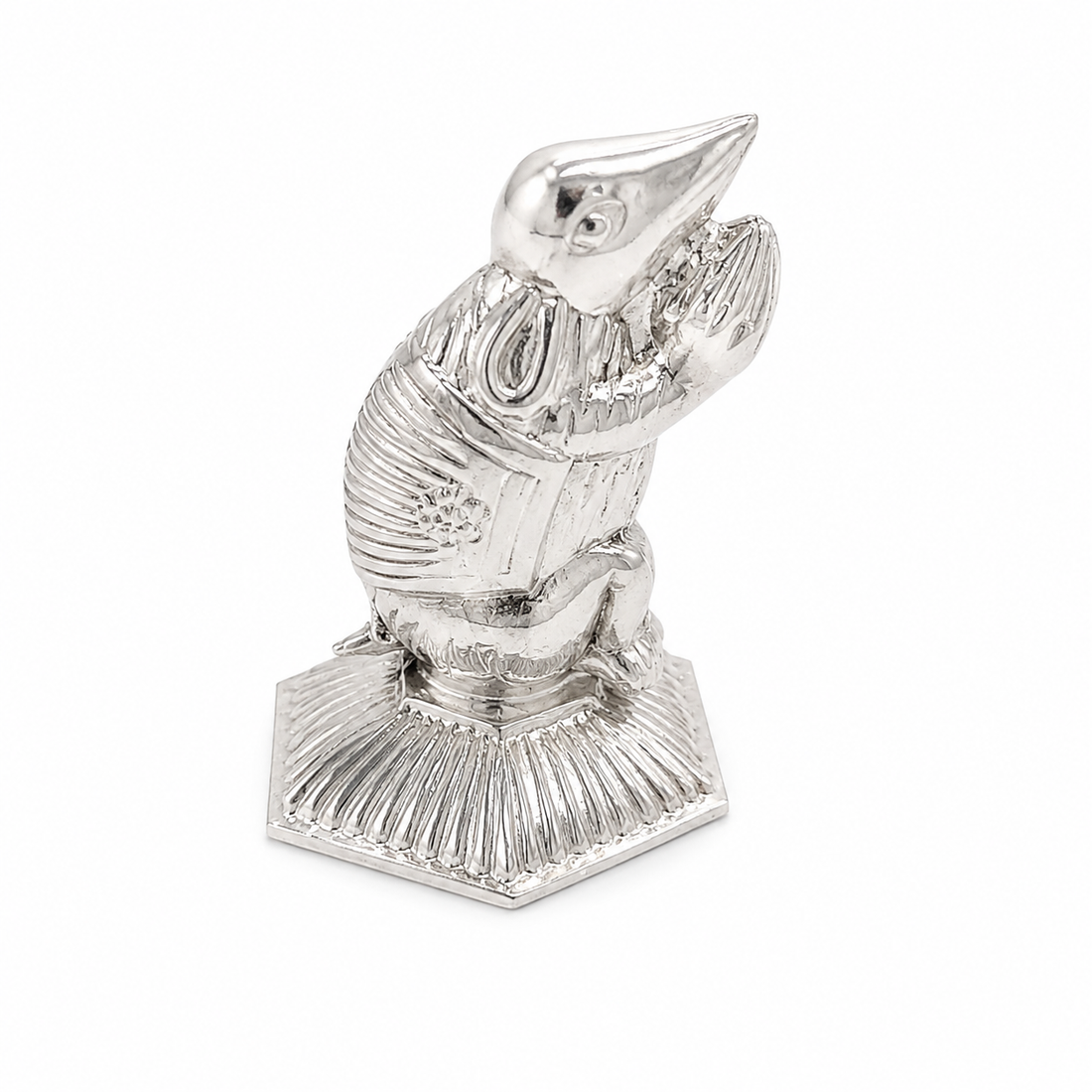 Real Silver Mushak Idol – Lord Ganesha Vahan Pooja Figurine - image 1