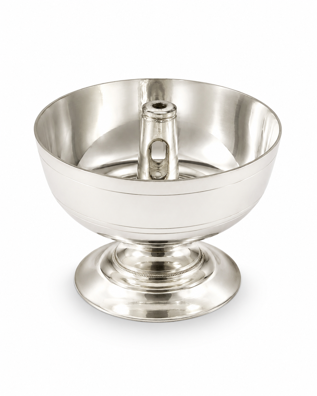 Real Silver Pedestal Akhand Jyot Diya – Traditional Pooja Lamp - image 1