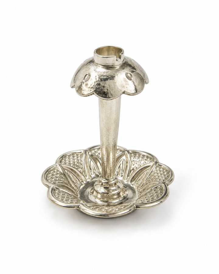 Real Silver Agarbatti Stand – Floral Incense Holder for Pooja & Home Temple - image 1