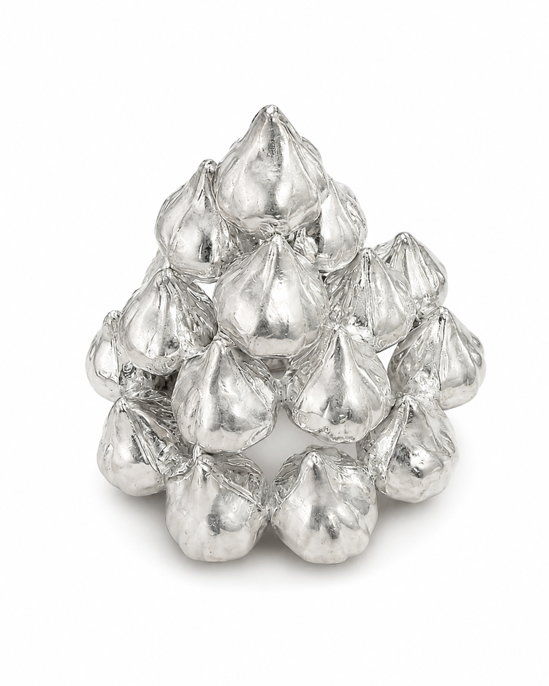 925 Sterling Silver Modak Pyramid Arrangement for Ganpati Bappa - 6.5 cm - Primary product view