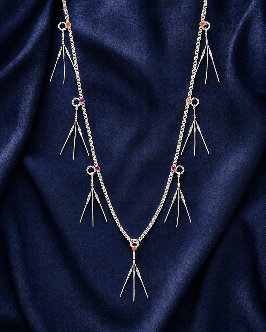 925 Sterling Silver Durva Grass Haar for Ganpati Bappa - 22 cm - Primary product view