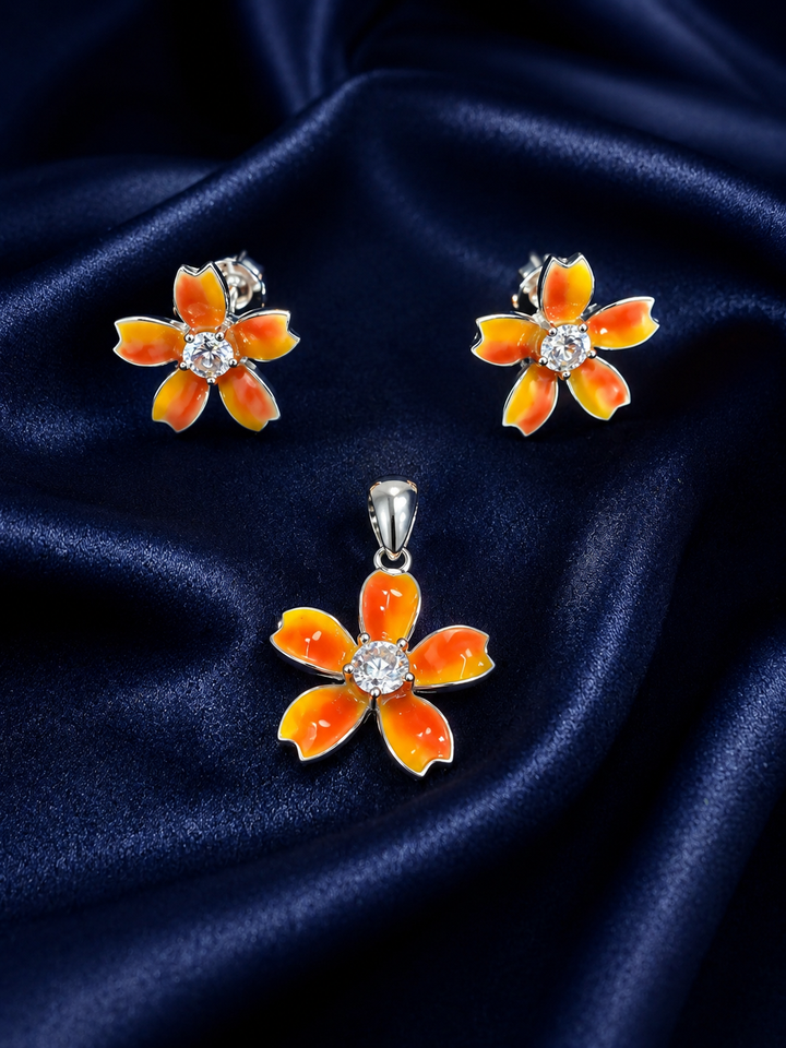 925 Sterling Silver Pendant & Earring Set