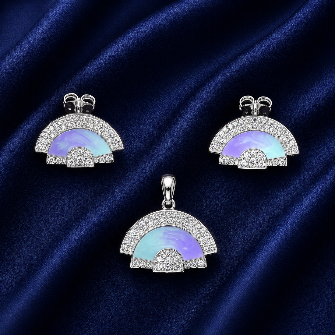 925 Sterling Silver Pendant & Earring Set