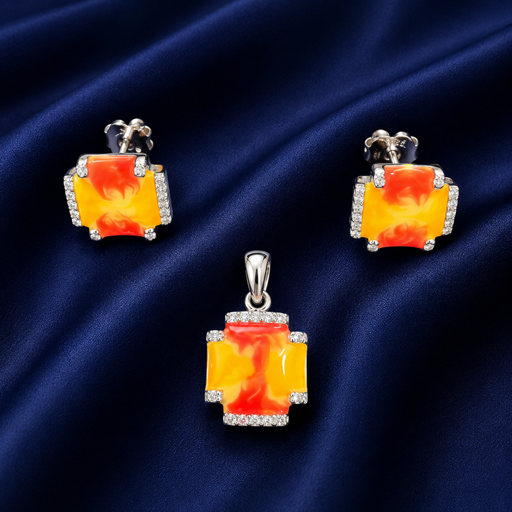 925 Sterling Silver Pendant & Earring Set