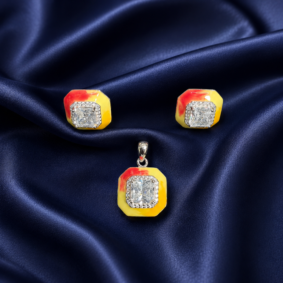 925 Sterling Silver Pendant & Earring Set