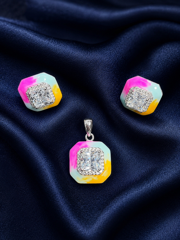 925 Sterling Silver Pendant & Earring Set